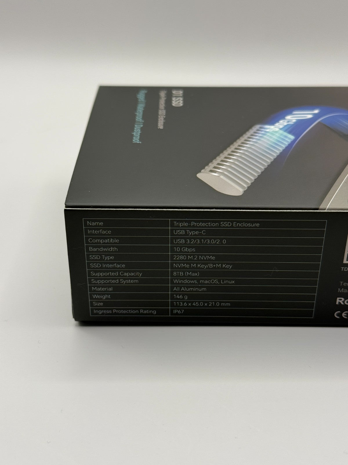 Terramaster D1 SSD M.2 NVMe SSD Enclosure Aluminum Case Waterproof Shockproof