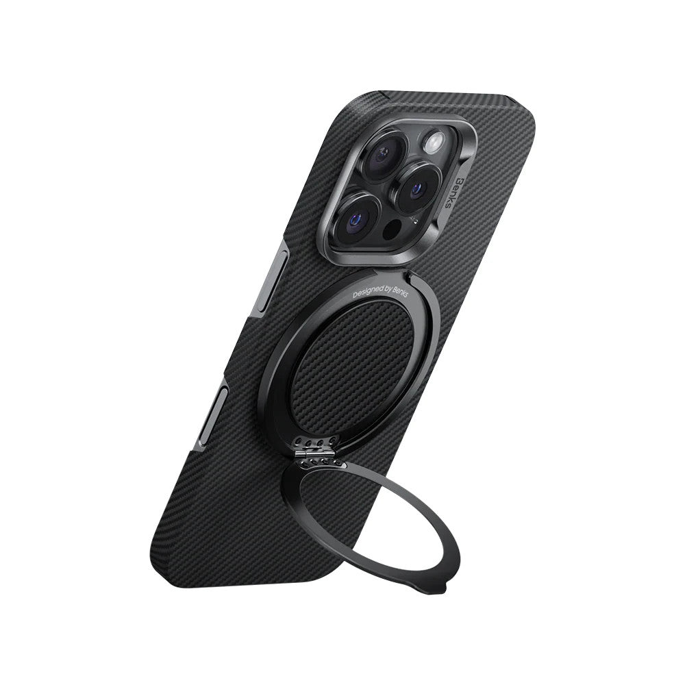 Benks ArmorPop Phone Grip & Stand Aramid Fiber Magnetic Black Sealed New