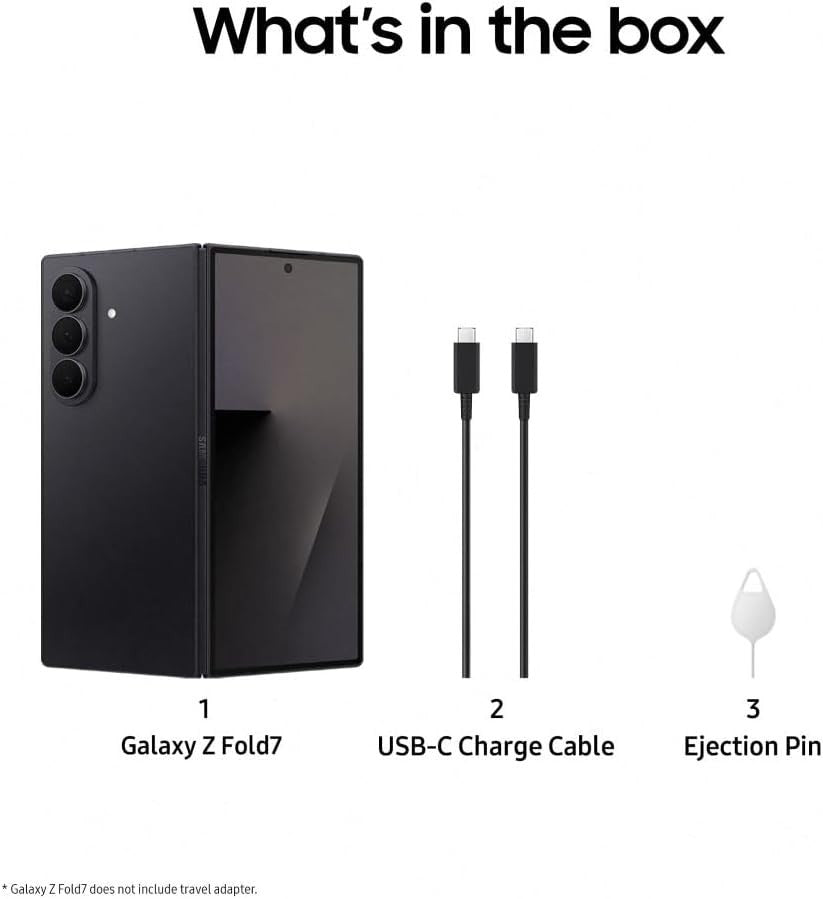 Samsung Galaxy Z Fold 7 1TB Jet Black Sealed New Boxed Warranty Unlocked