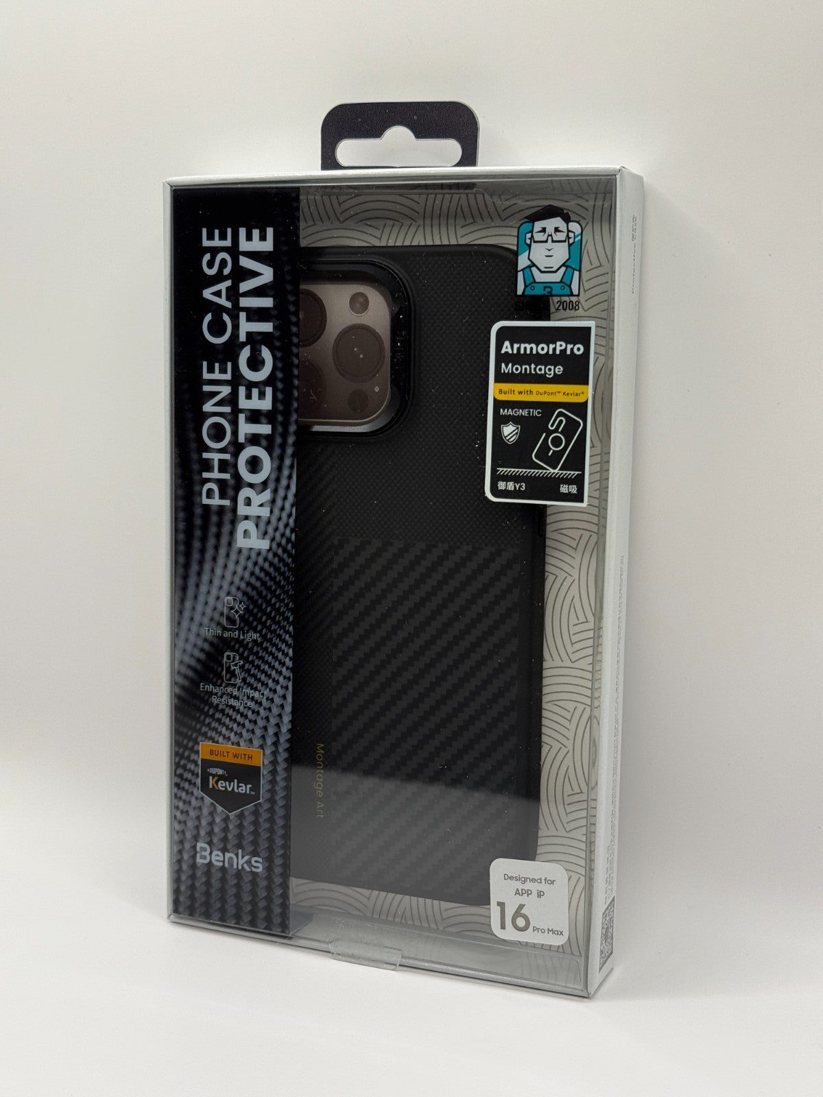 Benks ArmorPro Montage Black Iphone 16 Pro Max With Camera Control Magnetic