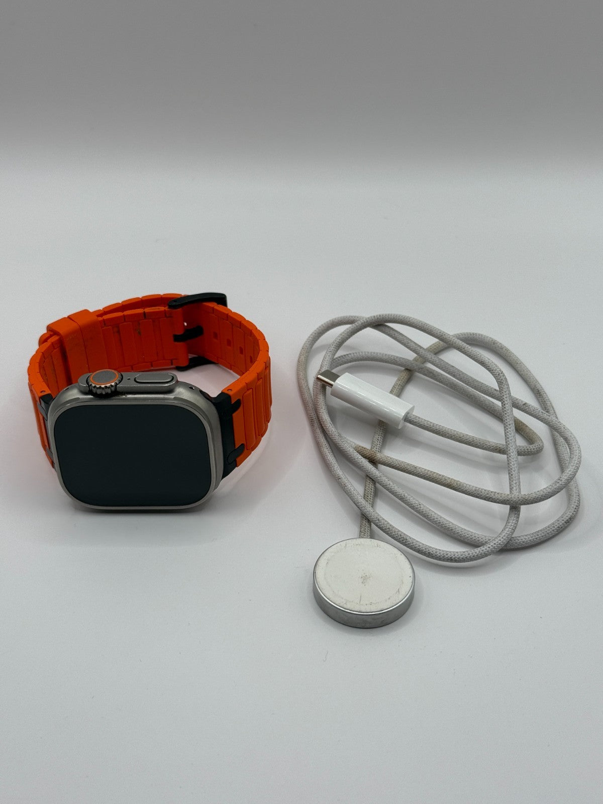 Apple Watch Ultra 1 49mm Titanium & Ceramic Case Orange Strap Warranty