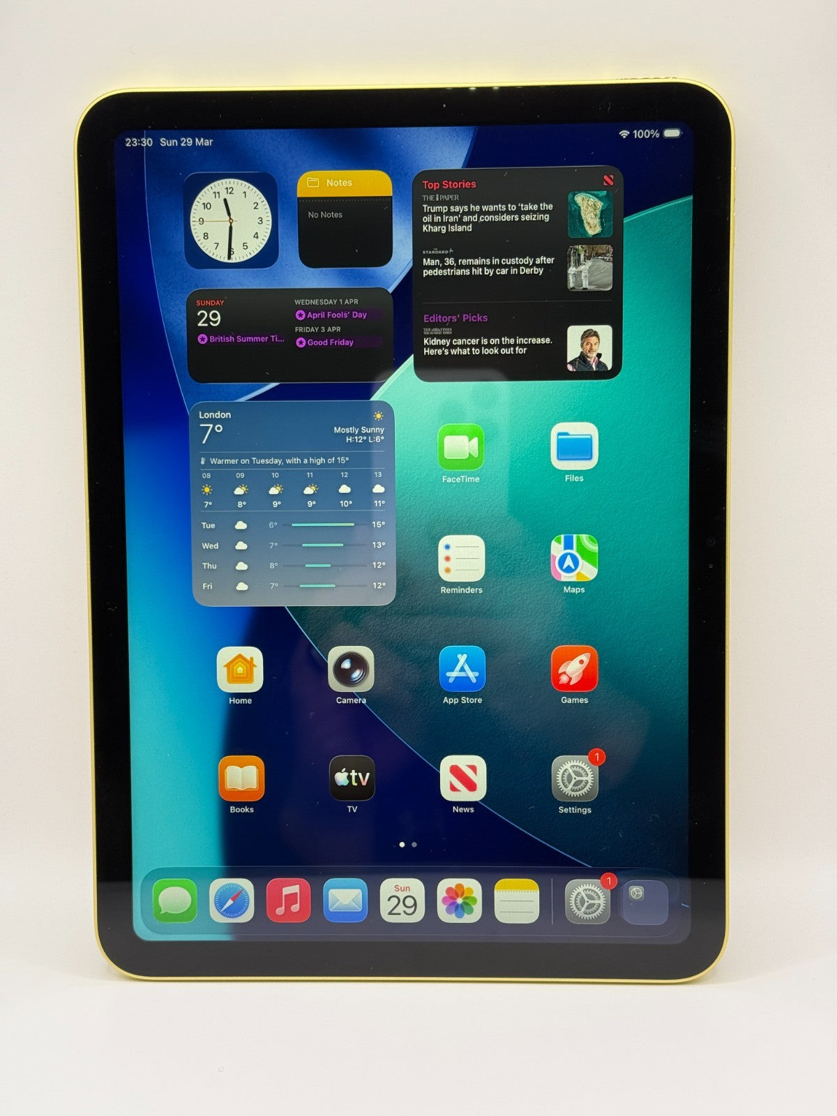 Apple Ipad A16 128GB Wifi 10.9in Yellow Boxed Excellent Condition Warranty