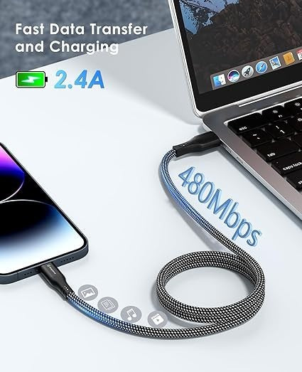 Magtame USB A To C Cable Magnetic 3.3 Ft Black 480Mbps 1m 27W New Sealed