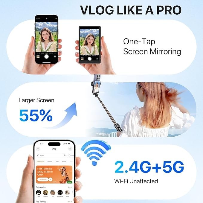 MAGEX M5 5” Slim Phone Vlog Selfie Monitor Screen for iPhone & Android Magnetic
