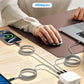Magtame Magnetic USBC To C Cable Coiled 1.5M Flexible Cord 60W 480Mbps White New