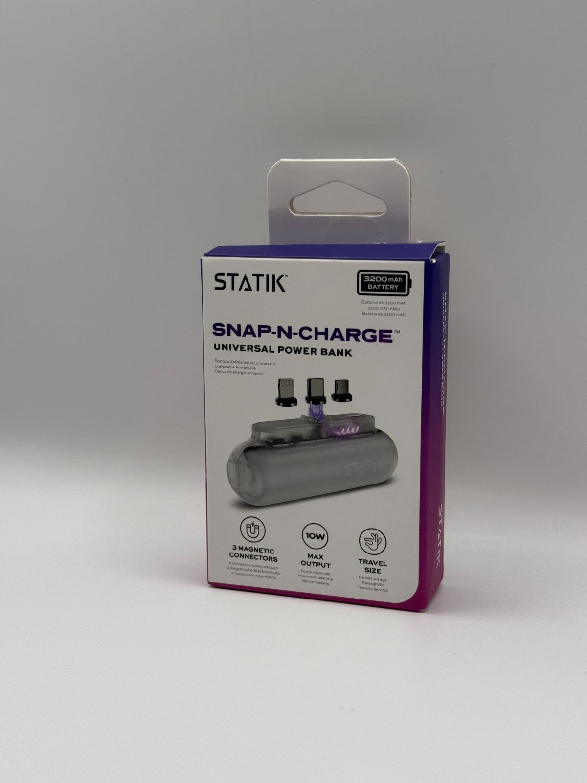 Statik Snap N Charge Compact 3.200Mah Magnetic Power Bank Opened Never Used