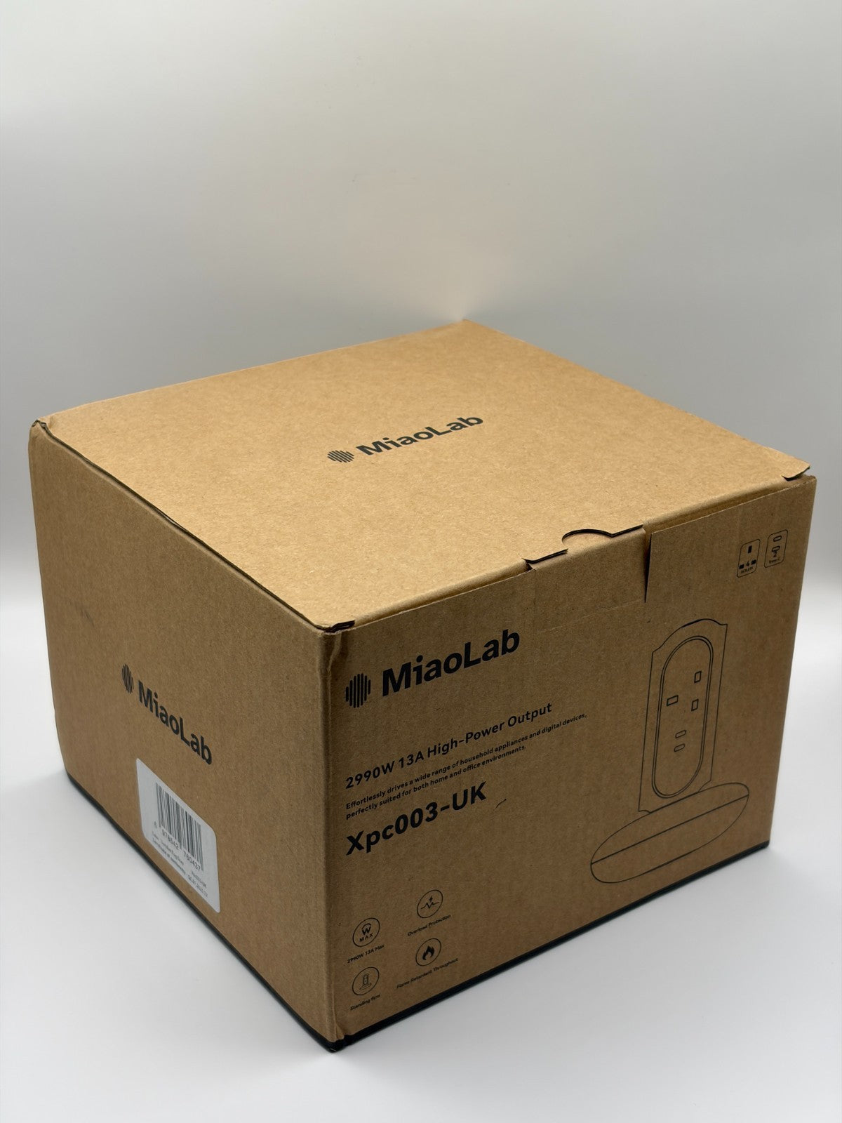 MiaoLab XPC003-UK Tower Power Strip with 3 AC & 2 USB-C 30W 2990W Brand New