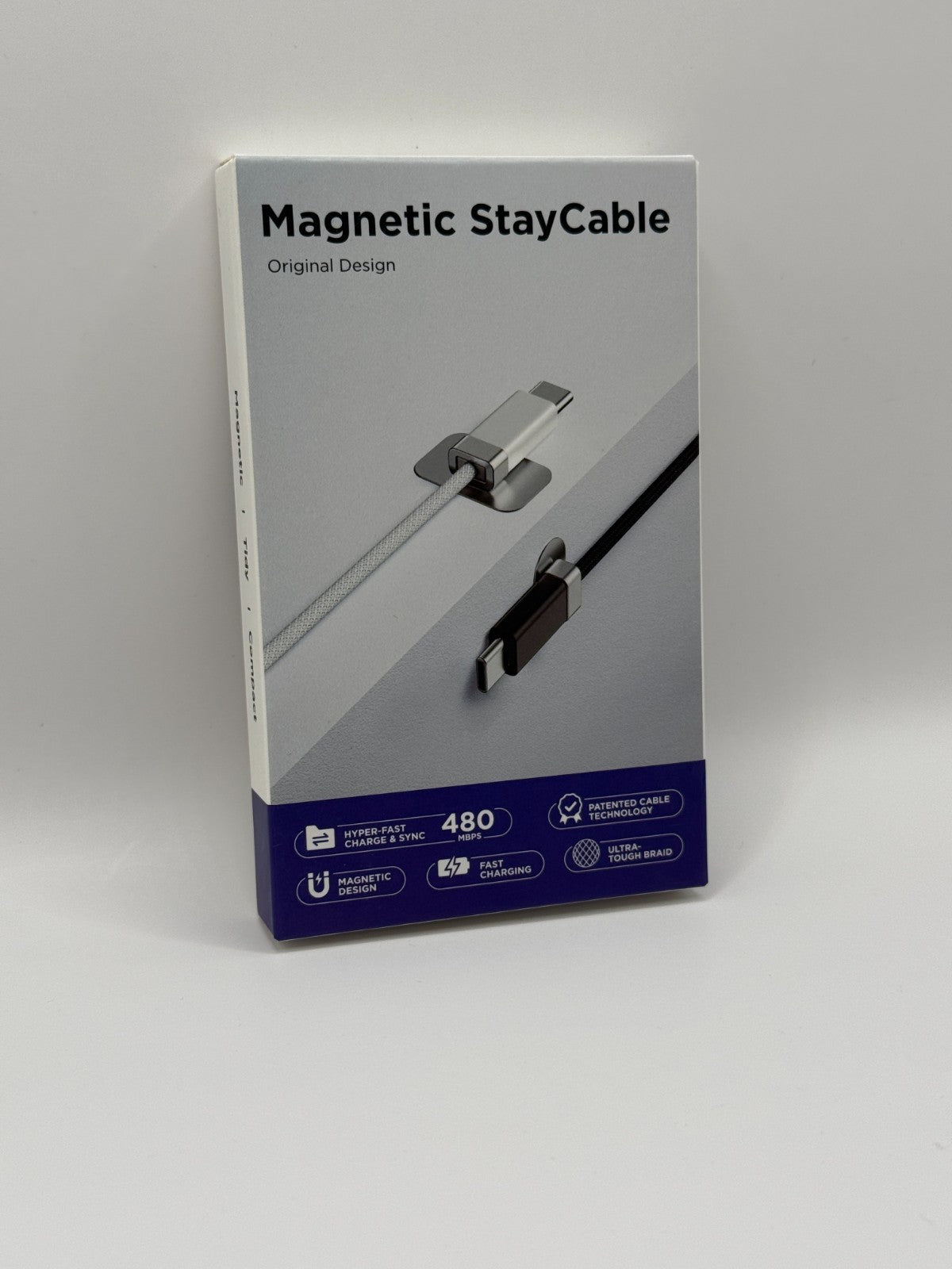 Magtame Magnetic USBC To C Cable Coiled 1.5M Flexible Cord 60W 480Mbps White New