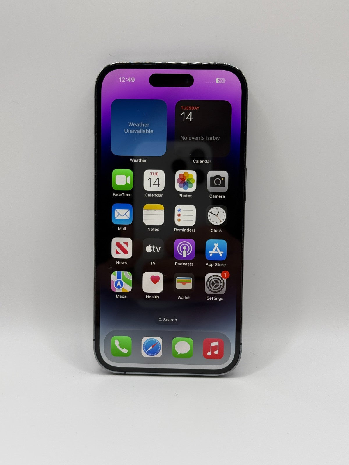 Apple Iphone 14 Pro 128GB Purple Unlocked Warranty Used Condition Face ID Issue