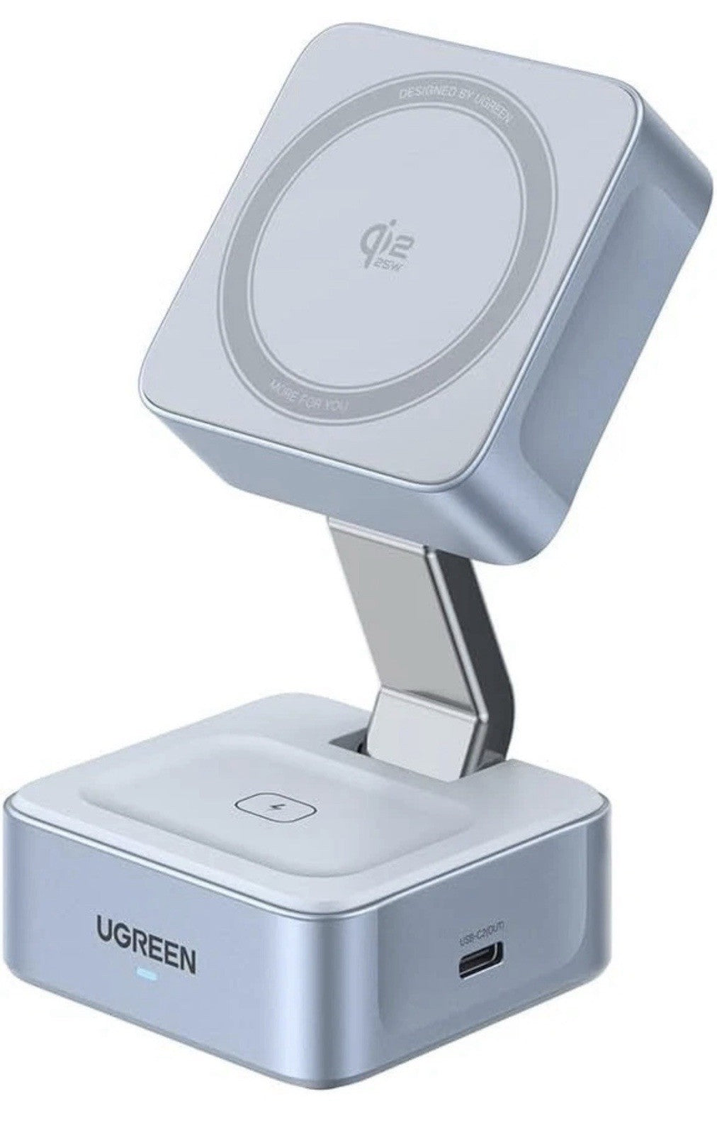 UGREEN 25W MagFlow MagSafe Charger Qi2 Certified 2-in-1 Wireless Charger
