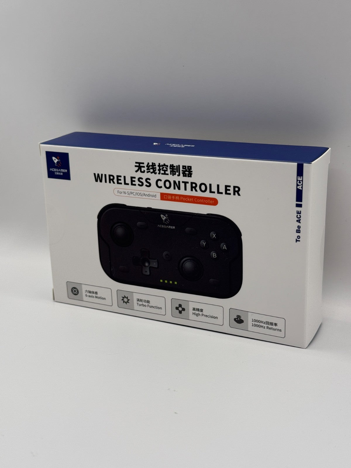 AceGamer T50 Wireless Pocket Controller Black Opened Never Used Pc Mac Mobile NS