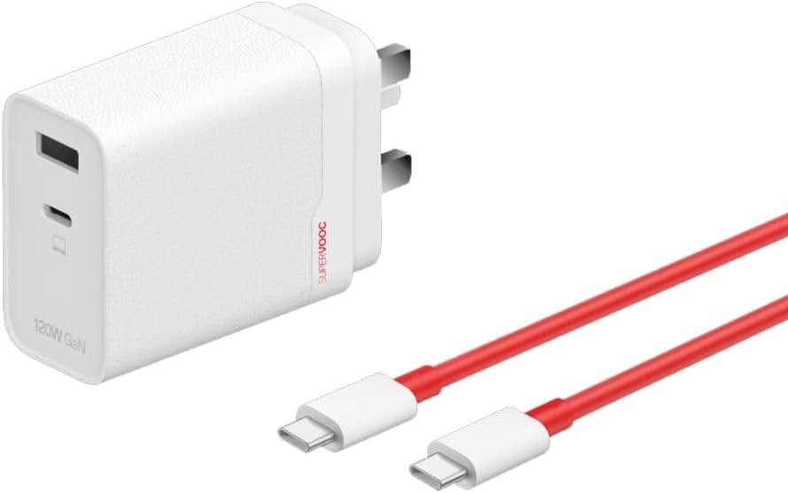 OnePlus Supervooc 120W Dual Ports GaN Power Adapter Kit White UK Version New
