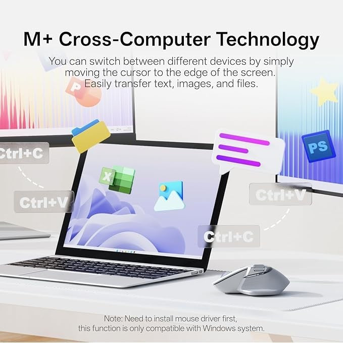 RAPOO MT760 PRO Wireless Mouse 12K DPI Bluetooth 120 Days Battery 7 Devices