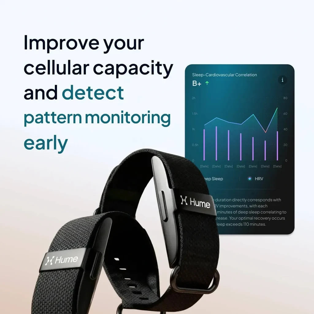 Hume Health Longevity Band 24/7 Health Tracking Boxed With Strap and Charger