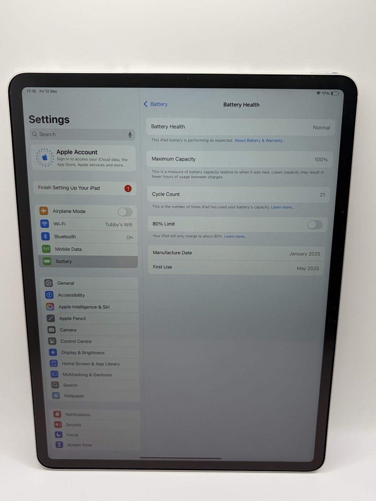 Apple iPad Air 13 inch M3 256GB Wifi & 5G  Starlight Boxed Warranty