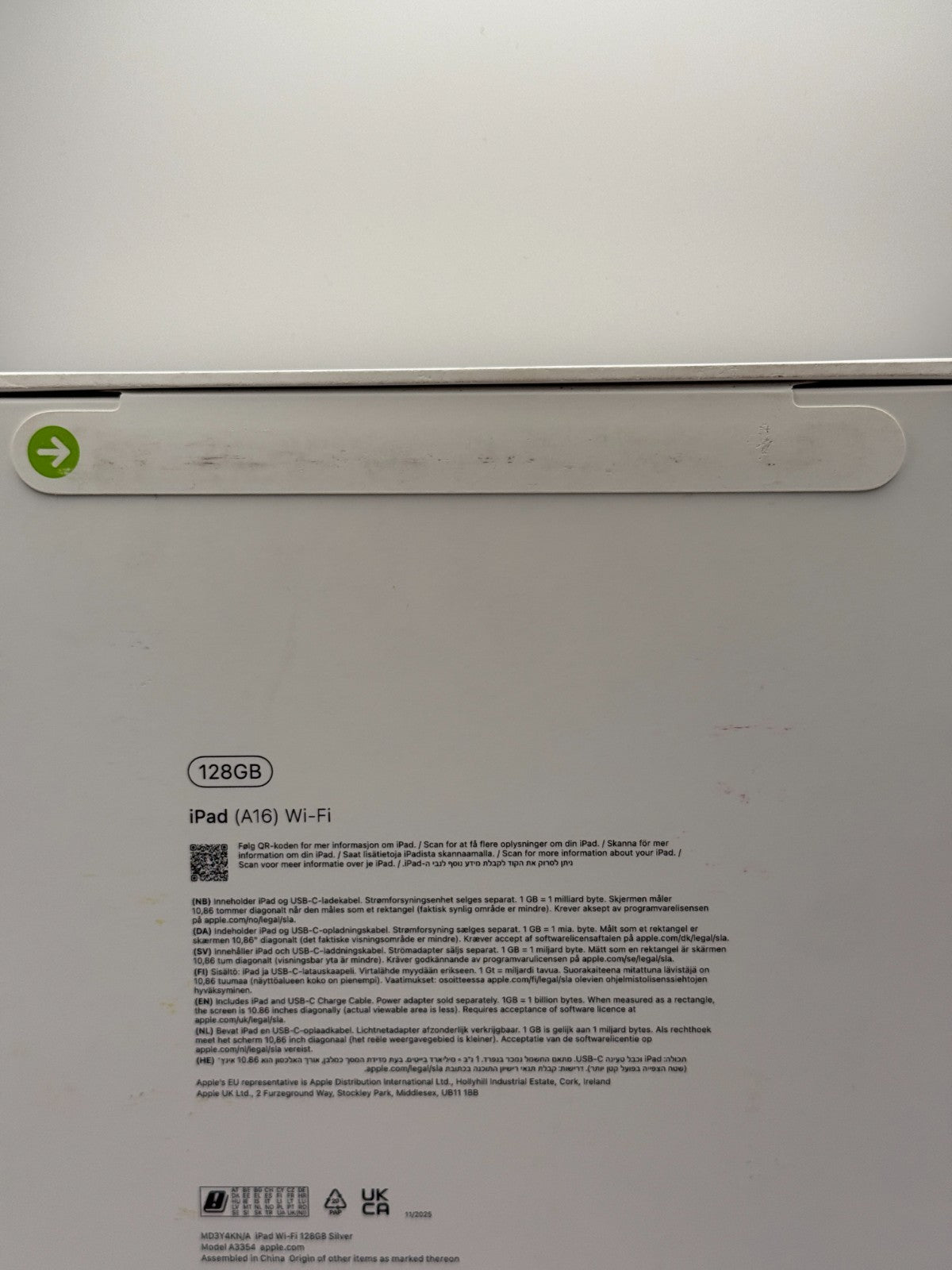 Apple Ipad 11th Generation A16 128GB Wifi Silver Fully Boxed Brand New Sealed