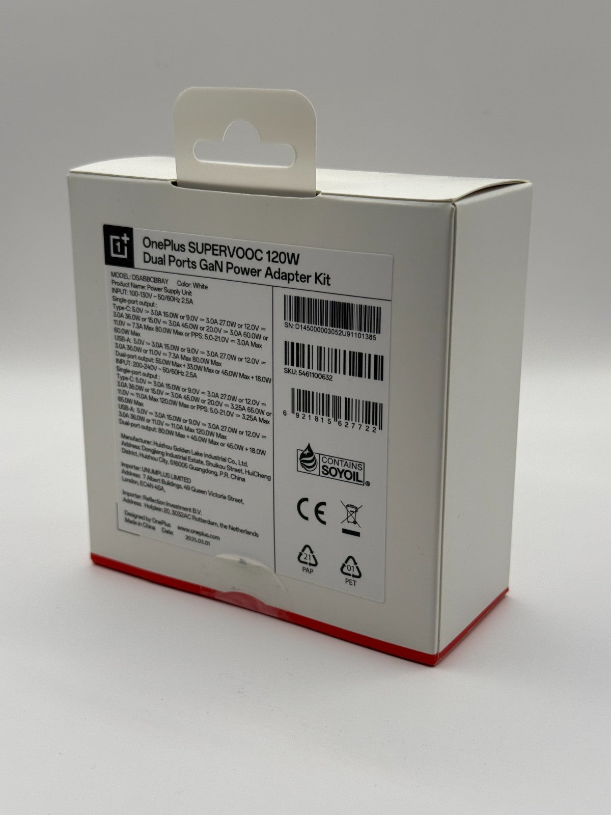 OnePlus Supervooc 120W Dual Ports GaN Power Adapter Kit White UK Version New