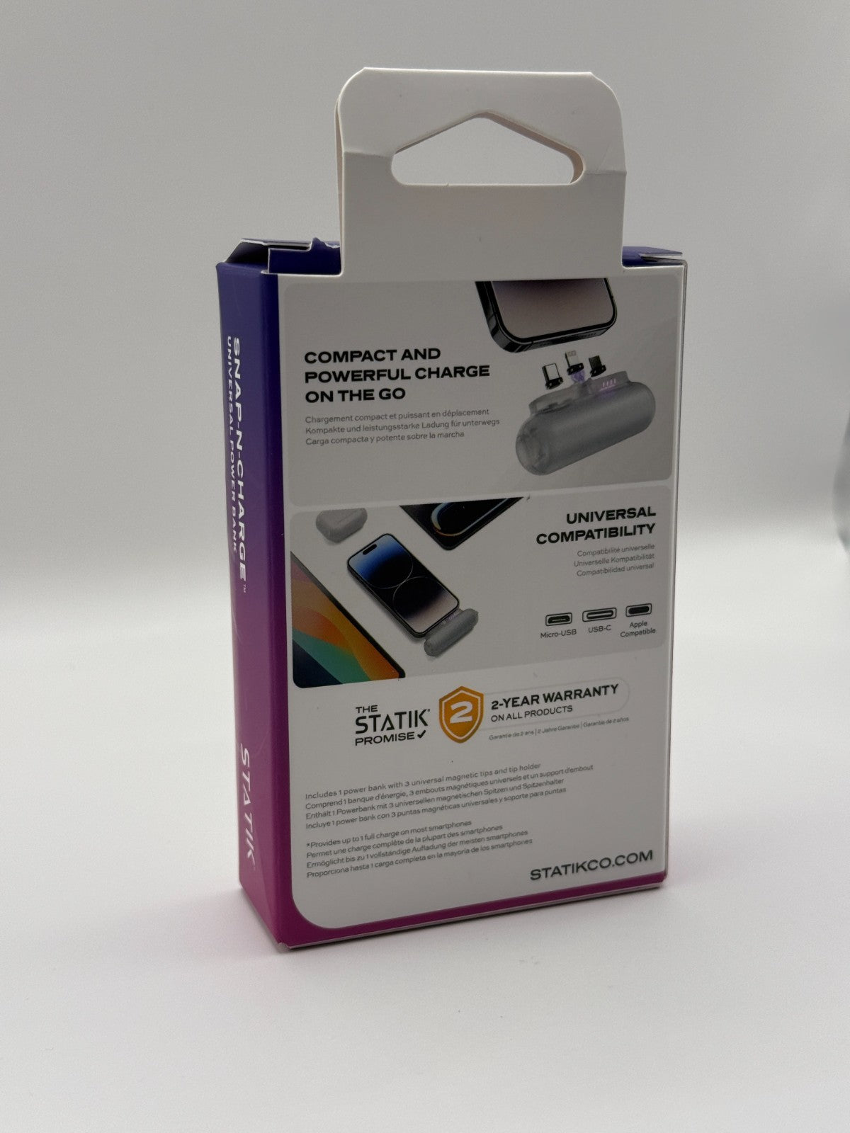 Statik Snap N Charge Compact 3.200Mah Magnetic Power Bank Opened Never Used