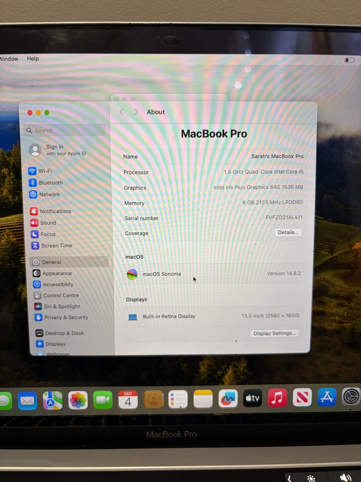 Apple MacBook Pro Retina 13.3" 2019 128GB SSD 8GB Ram 1.4GHz Core i5 Grey
