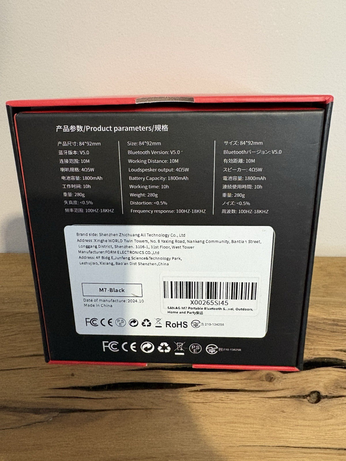 Sanag M7 Portable Bluetooth Speaker Dual Pairing Loud Wireless Mini Black