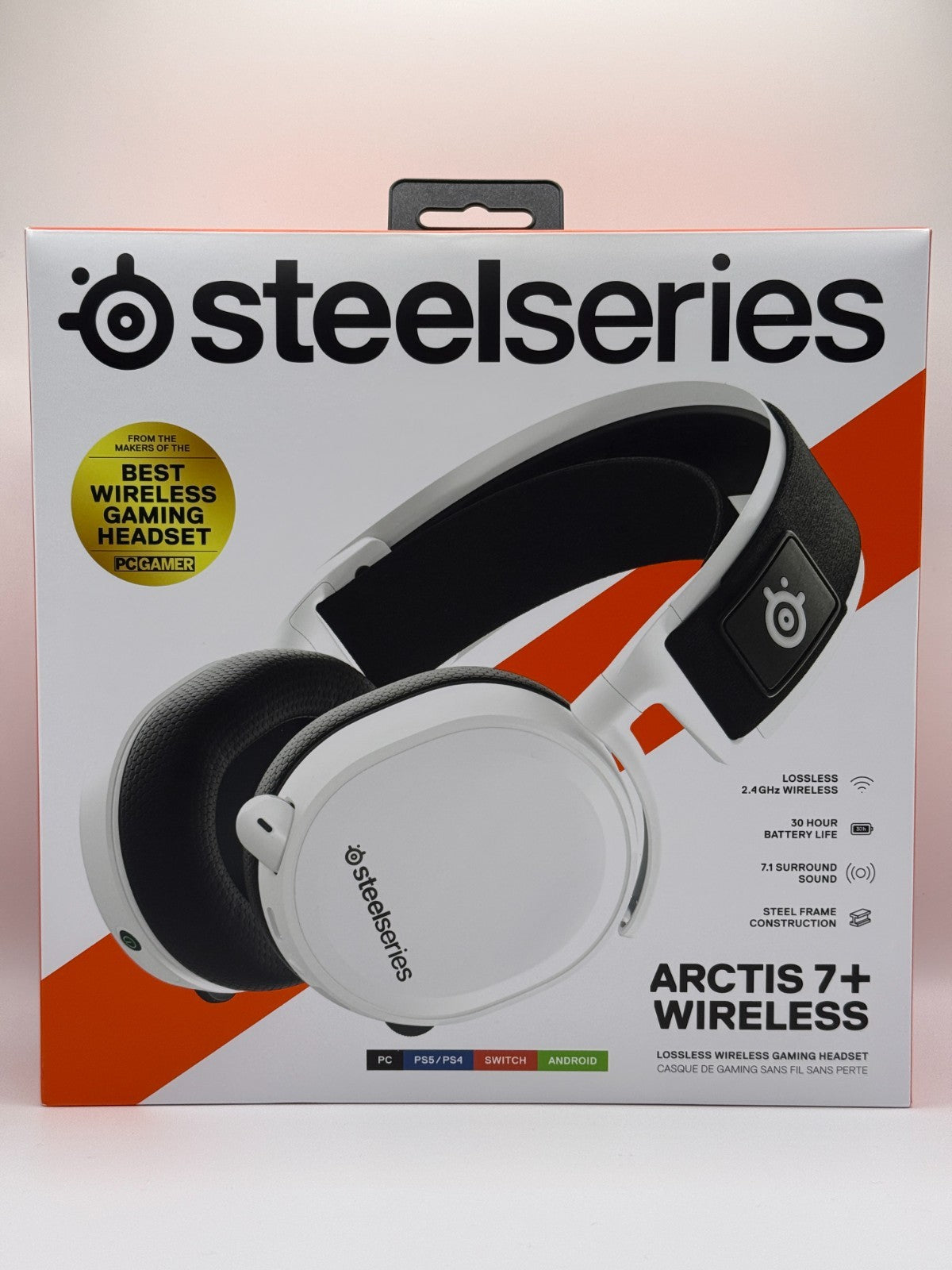 SteelSeries Arctis 7 Plus Wireless Gaming Headset White Opened Never Used