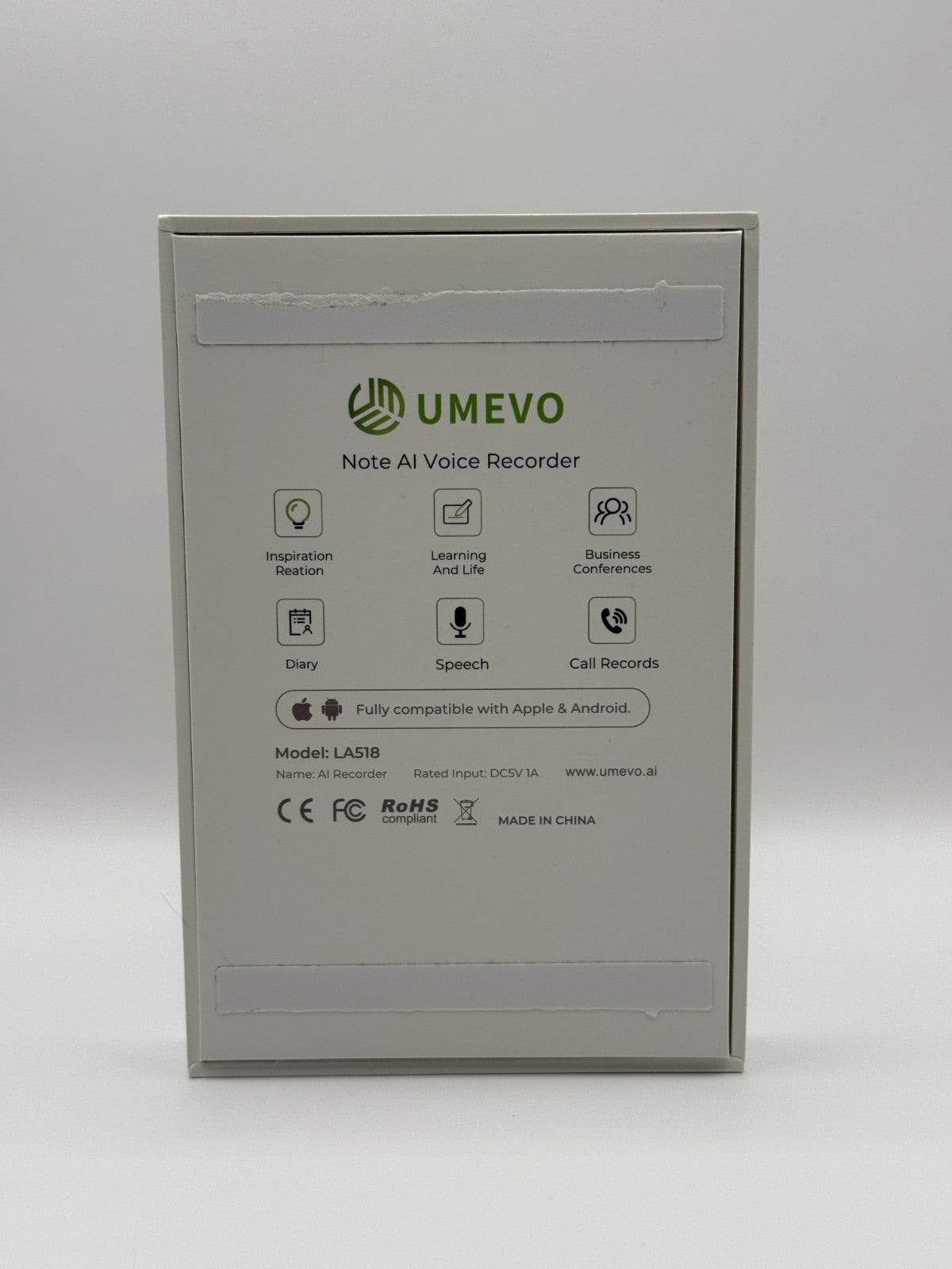 Umevo Note Plus Magnetic AI Powered Voice Recorder Opened Never Used Rose Gold