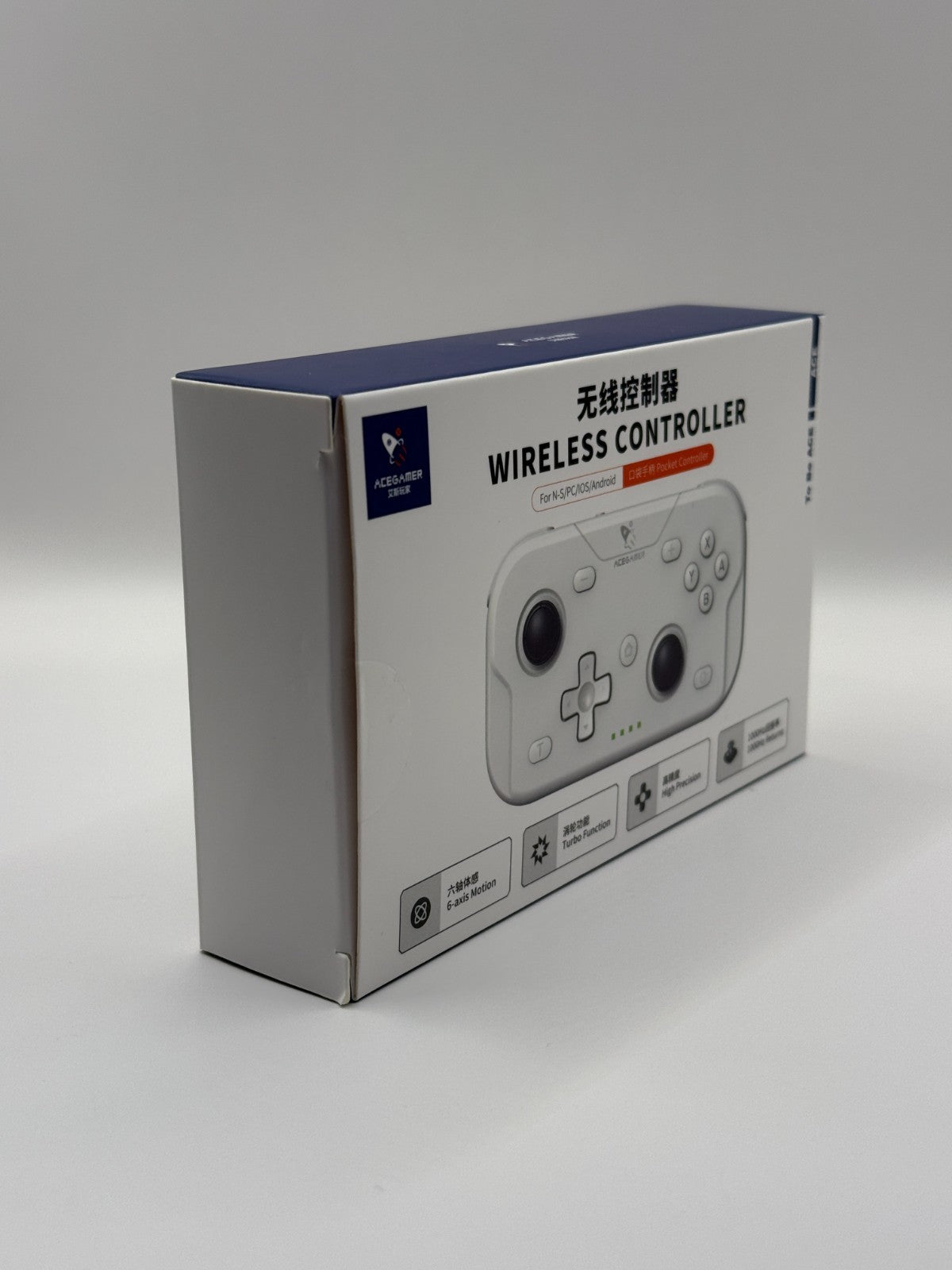 AceGamer T50 Wireless Pocket Controller White Opened Never Used Pc Mac Mobile NS