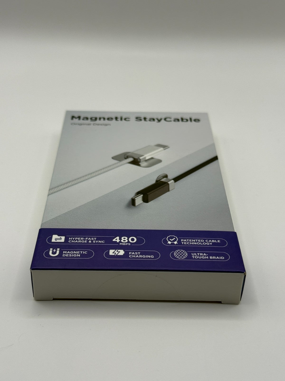 Magtame Magnetic USBC To C Cable Coiled 1.5M Flexible Cord 60W 480Mbps White New