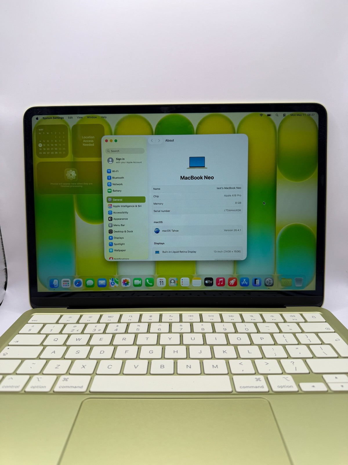 Apple Macbook Neo 256GB 13-inch Laptop Citrus A18 Pro chip 2026 Excellent