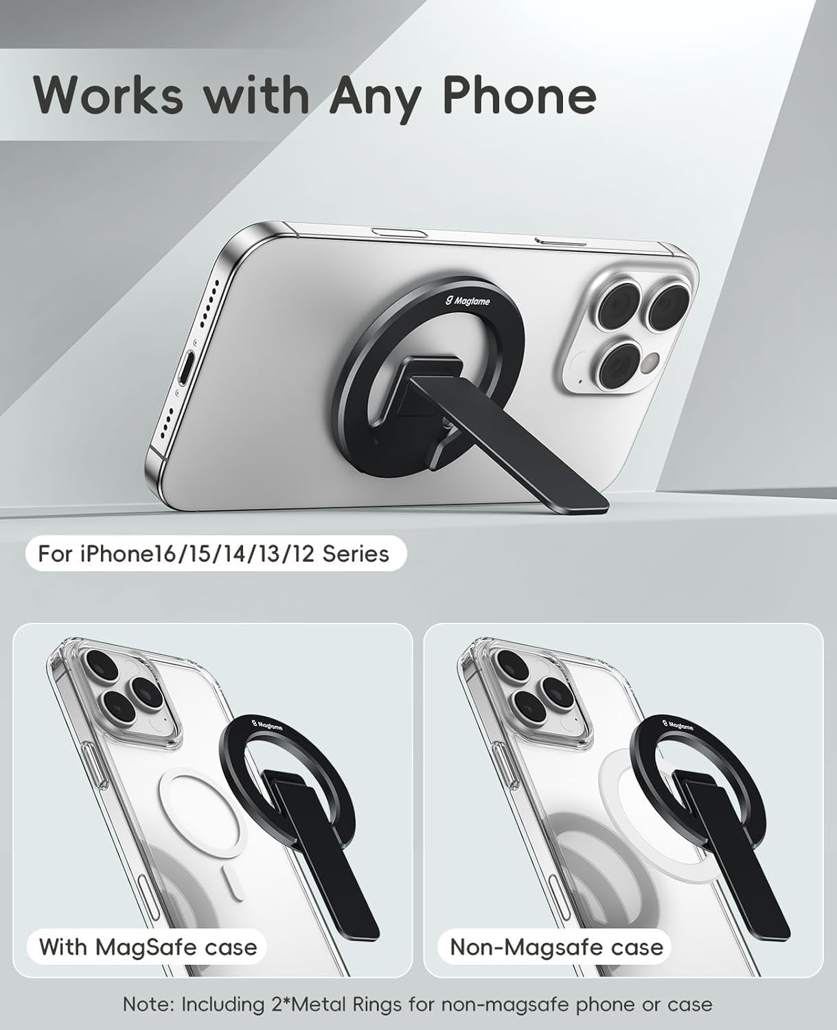 Magtame Magnetic Phone Stand Grip Double Sided Strong Magnetic Holder Black New