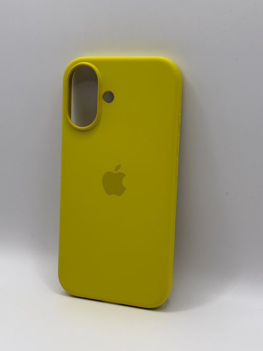Apple Silicone Iphone 16 Yellow Case MagSafe Cover Genuine Used But Excellent