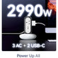 MiaoLab XPC003-UK Tower Power Strip with 3 AC & 2 USB-C 30W 2990W Brand New