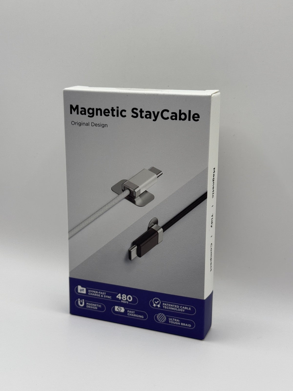 Magtame USB A To C Cable Magnetic 3.3 Ft Black 480Mbps 1m 27W New Sealed