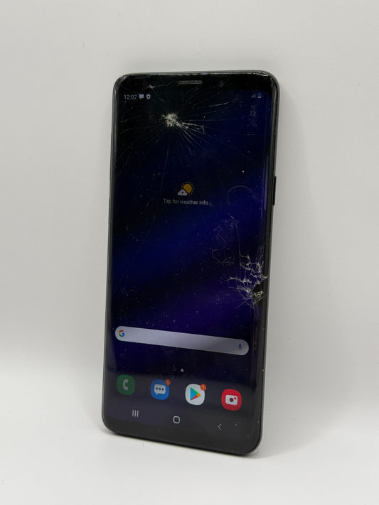 Samsung Galaxy S9 Plus 128GB Midnight Black Unlocked Cracked Screen LCD Bleed