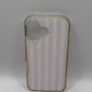 PopSockets Club Stripe Pink Case For Iphone 16 Used But Excellent