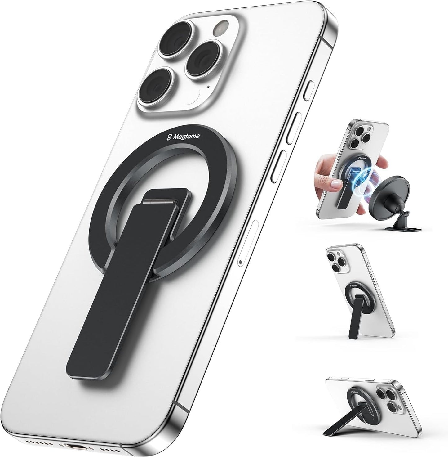 Magtame Magnetic Phone Stand Grip Double Sided Strong Magnetic Holder Black New