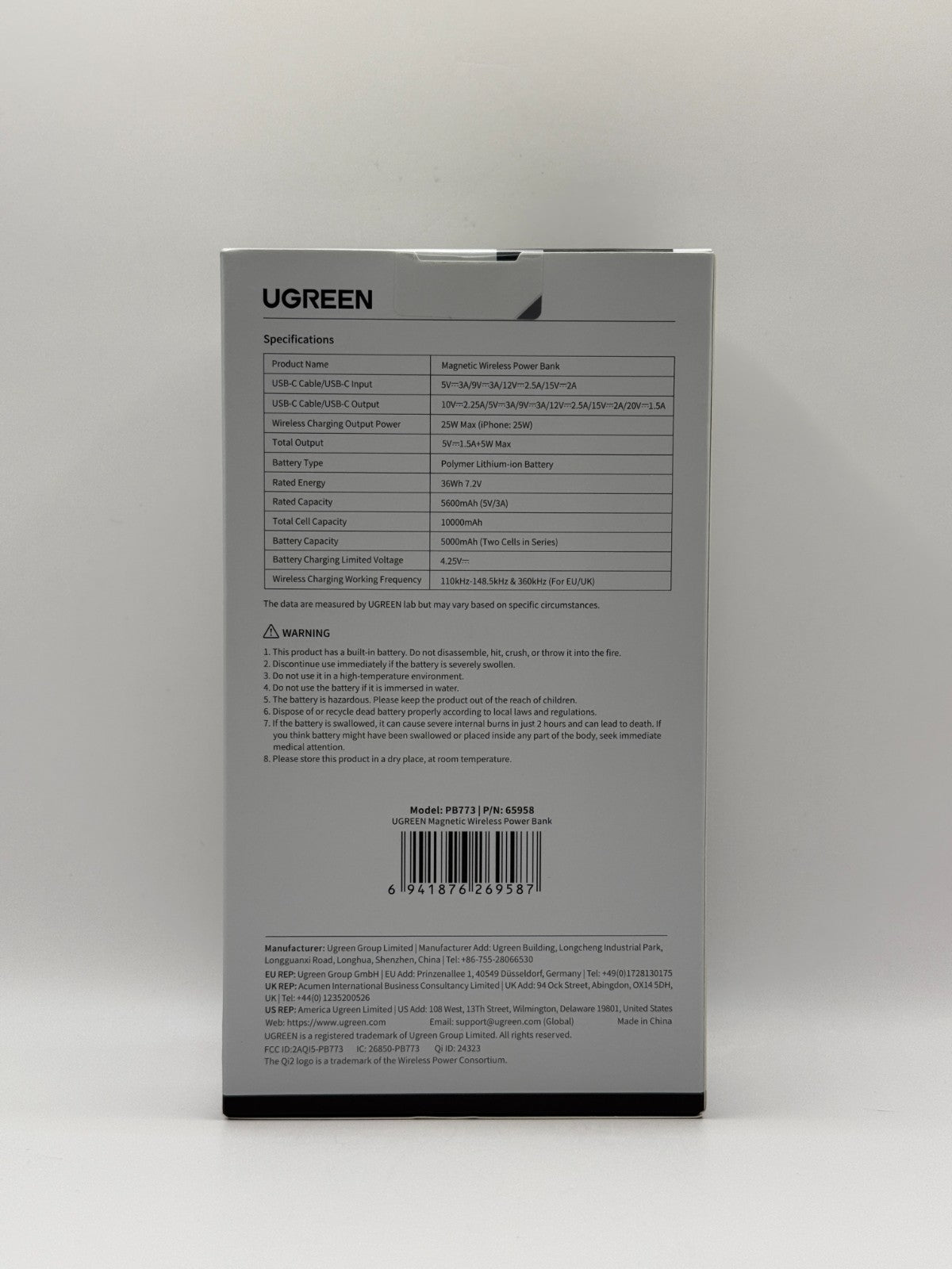 Ugreen MagFlow For MagSafe Power Bank Qi2 25W Wireless Fast Charging 10000mAh