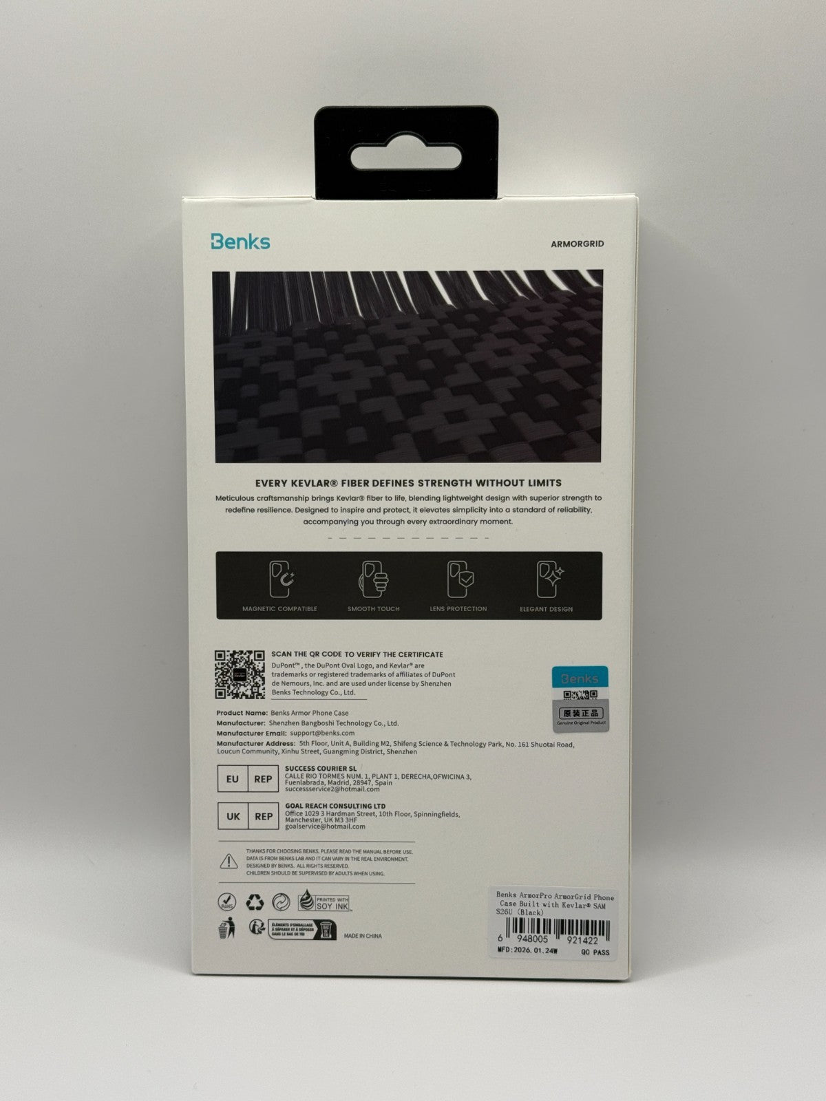 Samsung Galaxy S26 Ultra Benks Armorgrid Armorpro Case Built With Kevlar