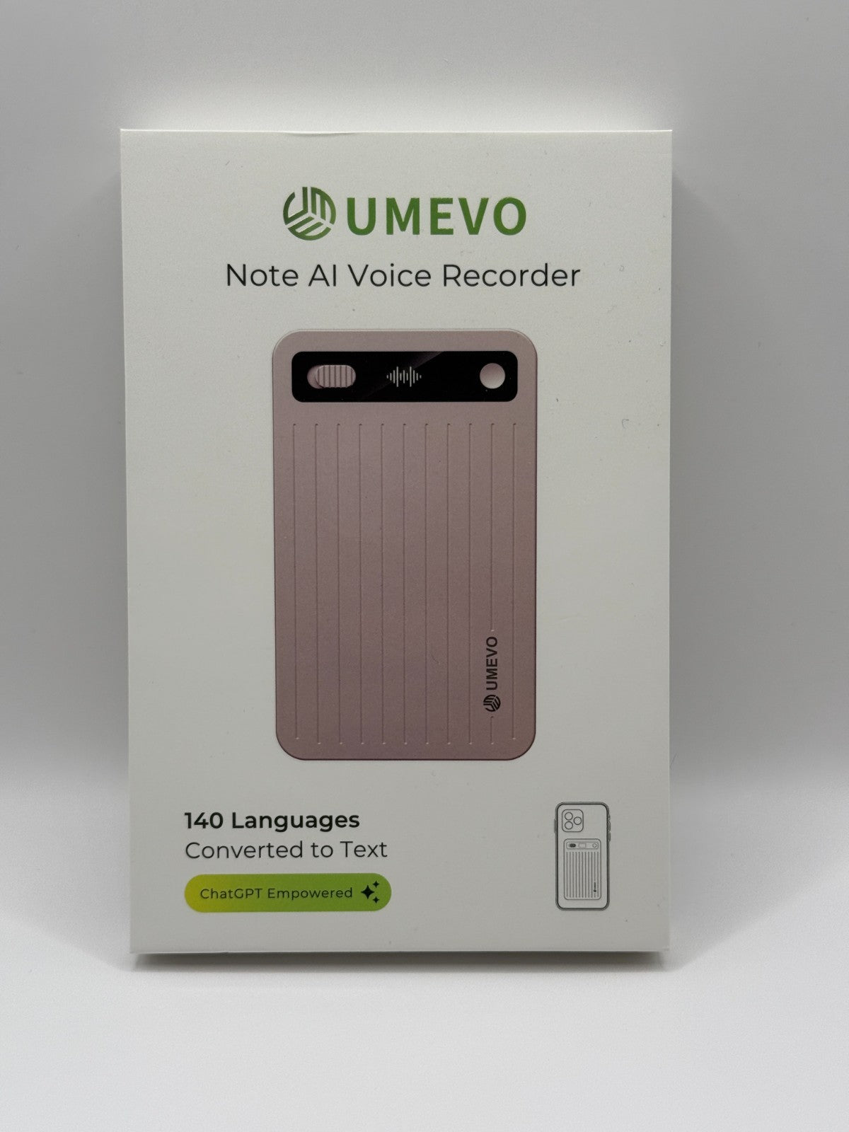 Umevo Note Plus Magnetic AI Powered Voice Recorder Opened Never Used Rose Gold