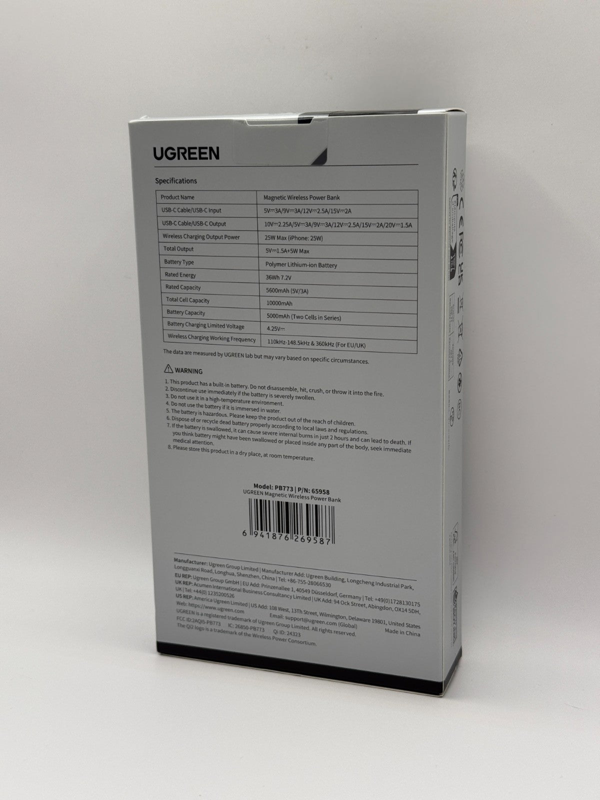 Ugreen MagFlow For MagSafe Power Bank Qi2 25W Wireless Fast Charging 10000mAh