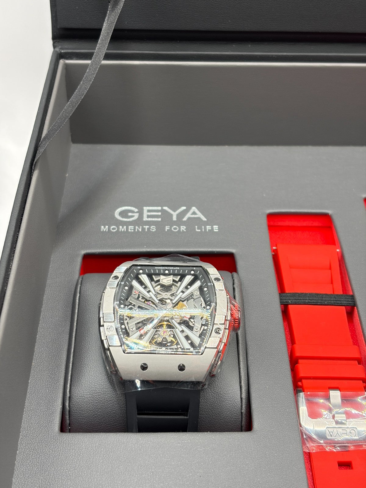 Geya G8253 Stainless Steel Series Automatic Watch Opened Never Used Warranty