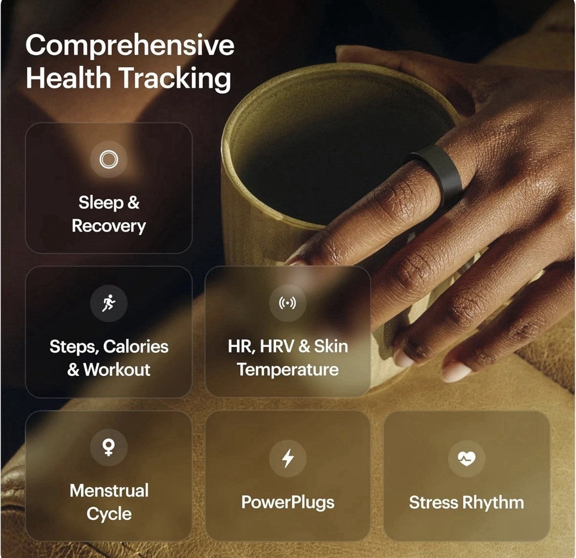 Ultrahuman Ring AIR Sleep and Fitness Tracker Smart Ring Matt Grey Size 10 Boxed