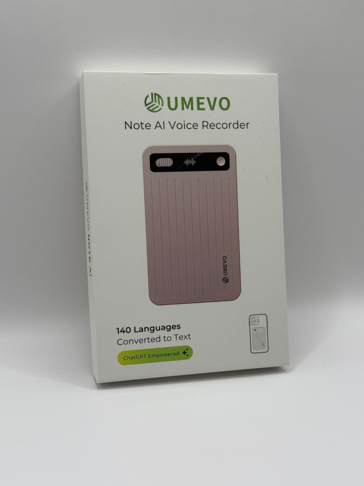 Umevo Note Plus Magnetic AI Powered Voice Recorder Opened Never Used Rose Gold