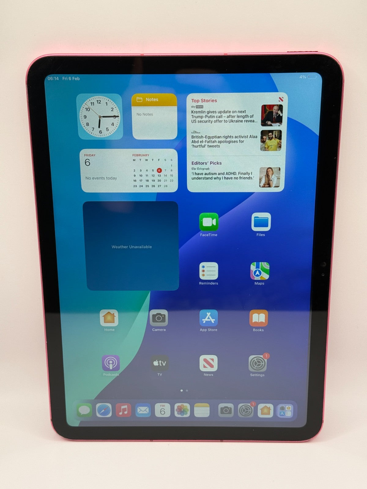 Apple Ipad 10th Generation 64GB Wi-Fi 5G Cellular 10.9in Pink Good Condition