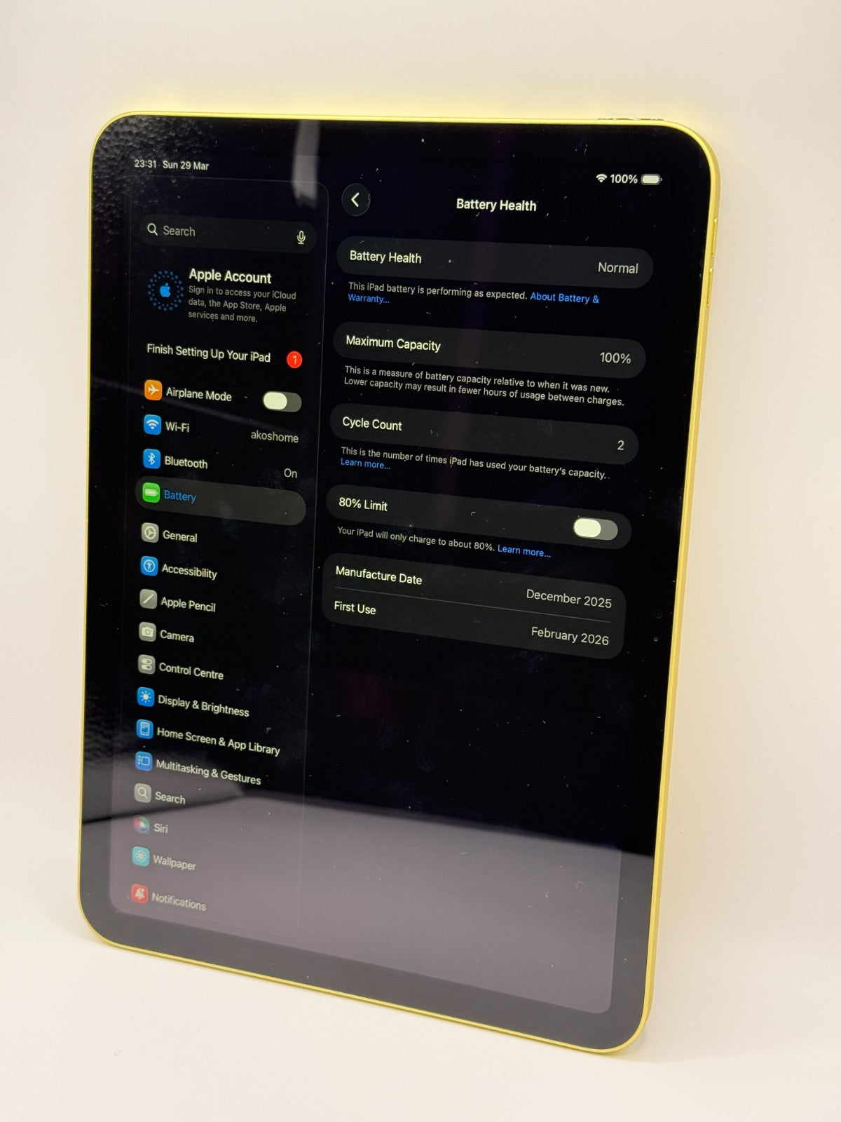 Apple Ipad A16 128GB Wifi 10.9in Yellow Boxed Excellent Condition Warranty