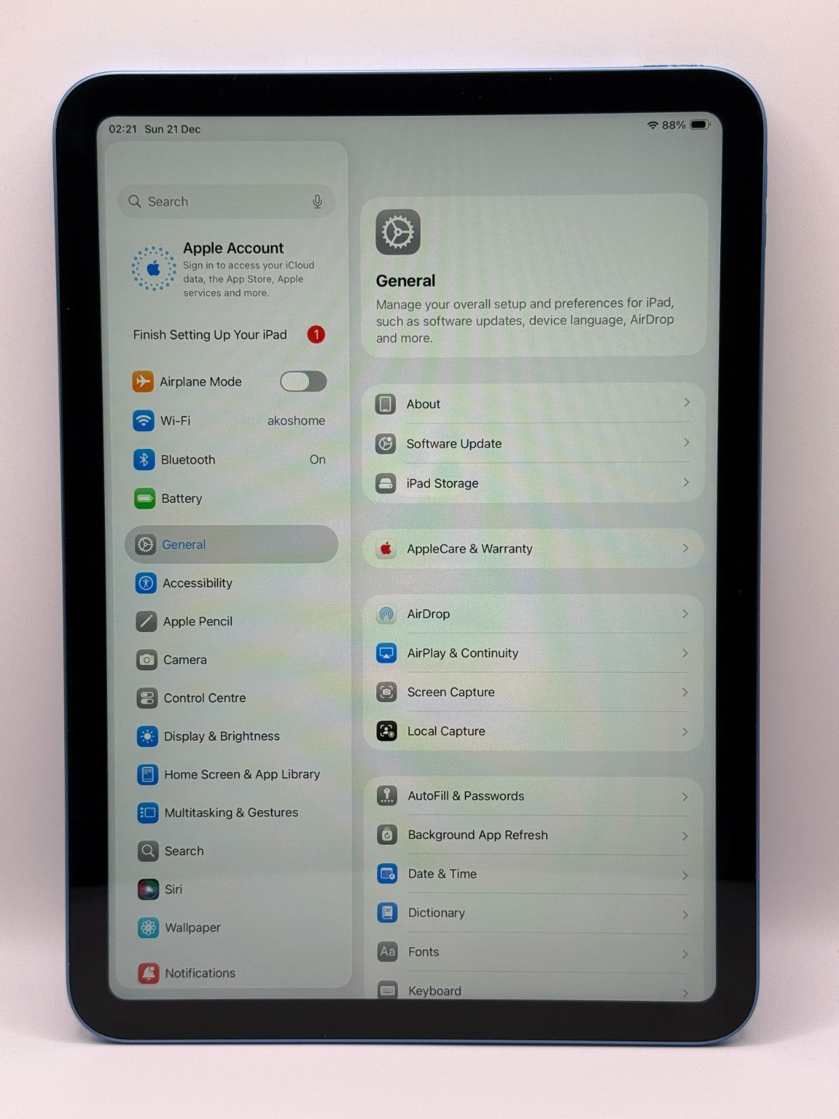 Apple Ipad 11th Generation A16 128GB Wifi Blue Boxed Warranty Excellent