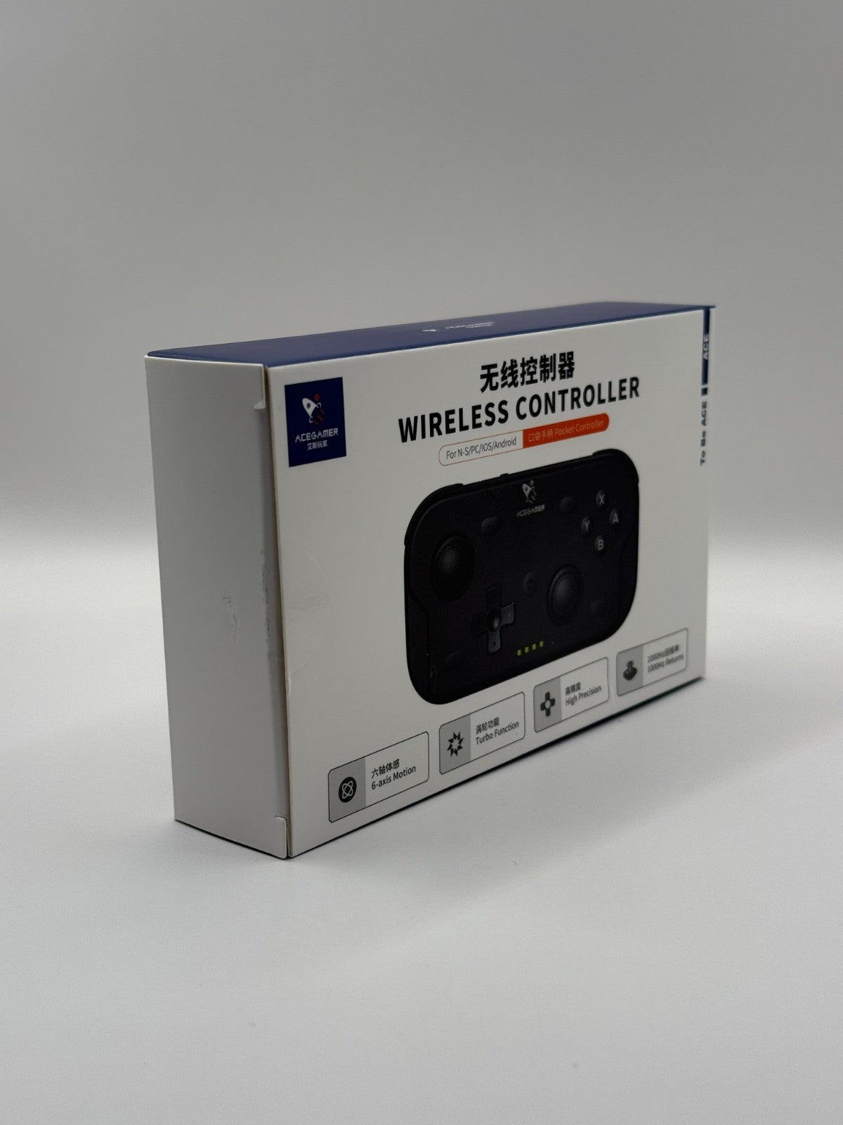 AceGamer T50 Wireless Pocket Controller Black Opened Never Used Pc Mac Mobile NS