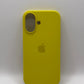 Apple Silicone Iphone 16 Yellow Case MagSafe Cover Genuine Used But Excellent