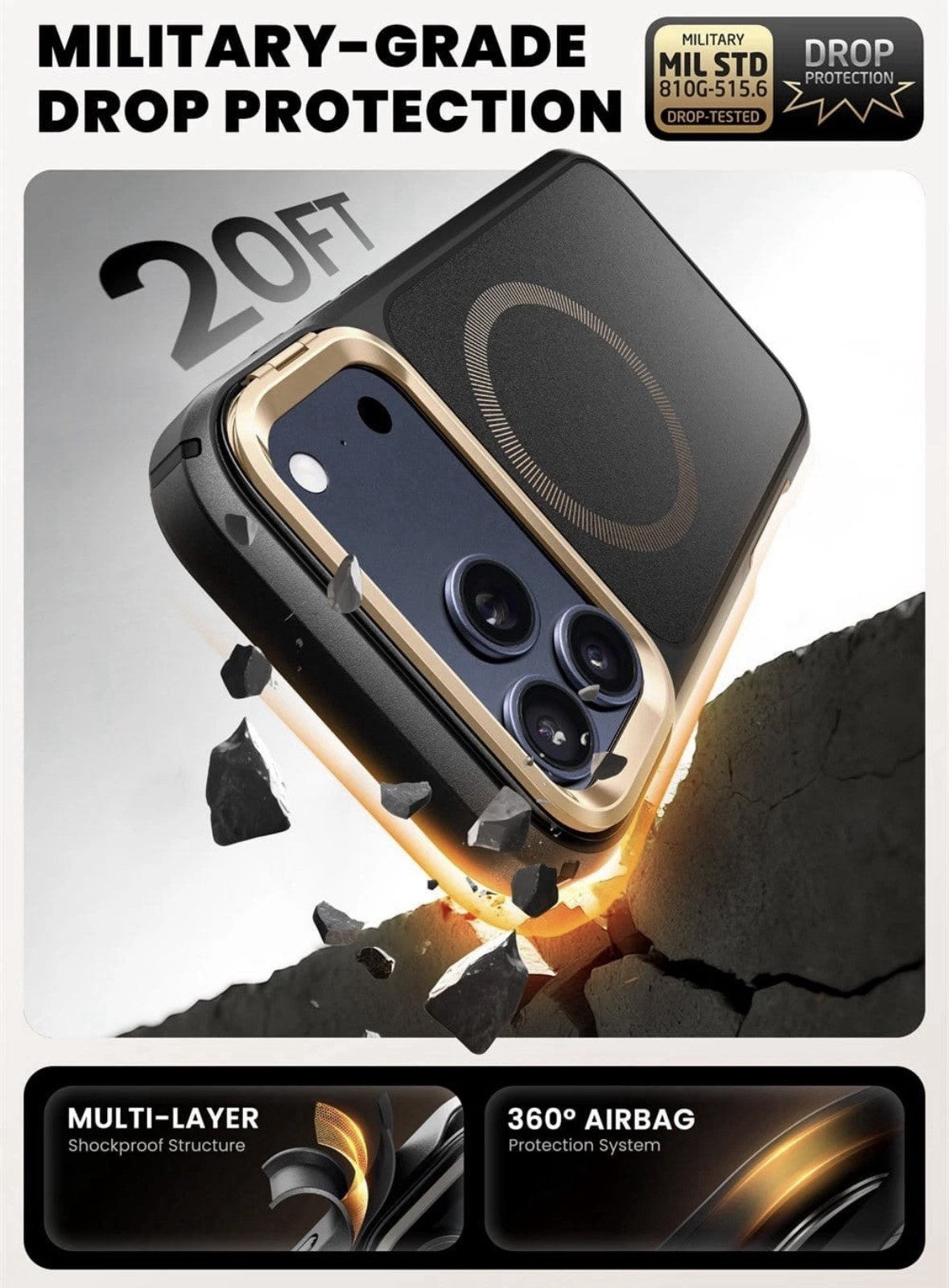 i-Blason Premium Wireless Case iPhone 17 Pro Max Full-Body Shockproof Cover