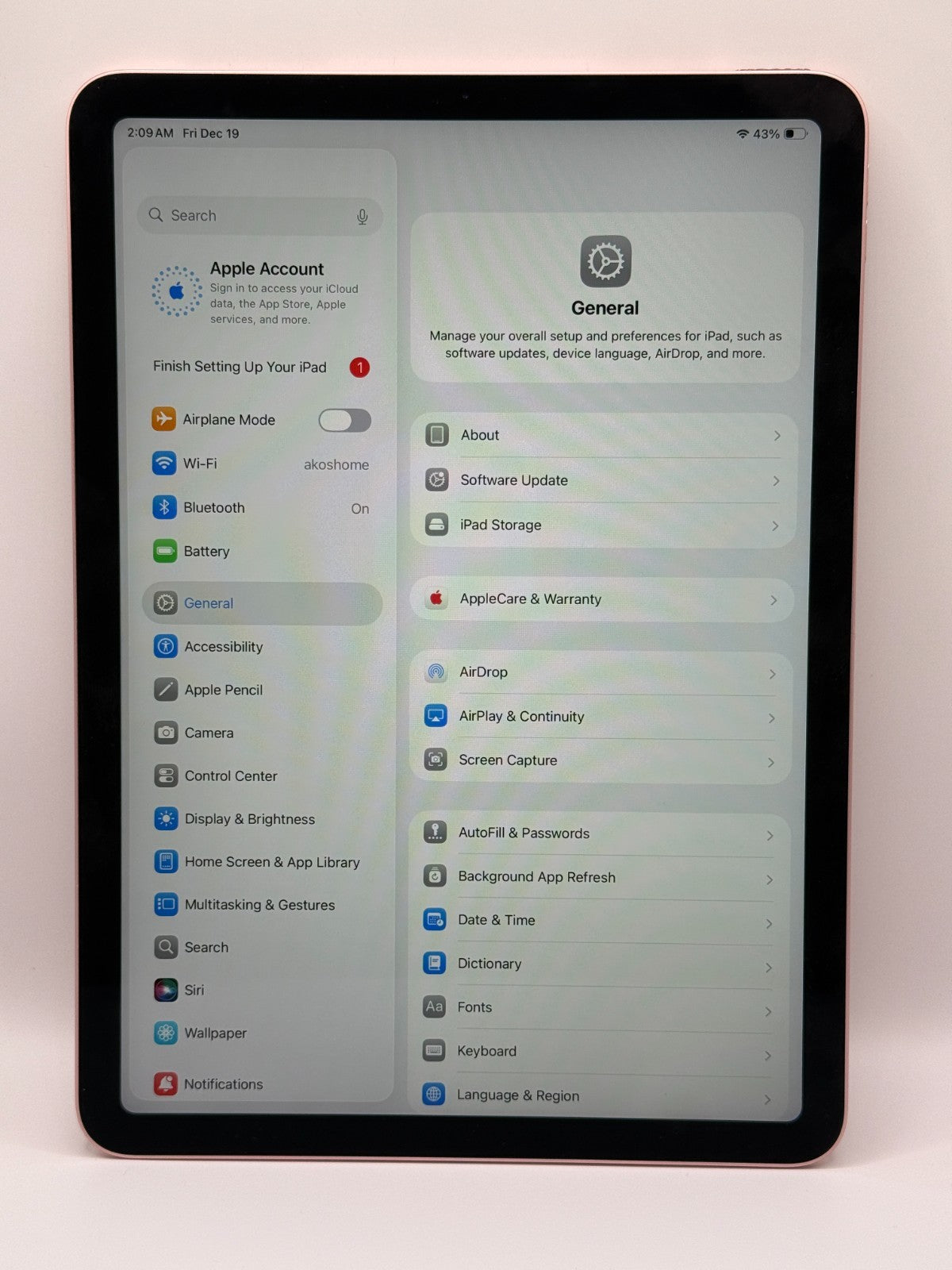 Apple Ipad Air 4th Generation Rose Gold 64GB WiFi Unlocked Very Good Condition